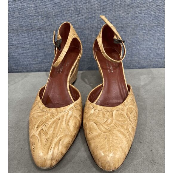 Donald J Pliner Womens Brown Buckle Ankle Strap Wedge Pump Heels Size 8M - Picture 2 of 16